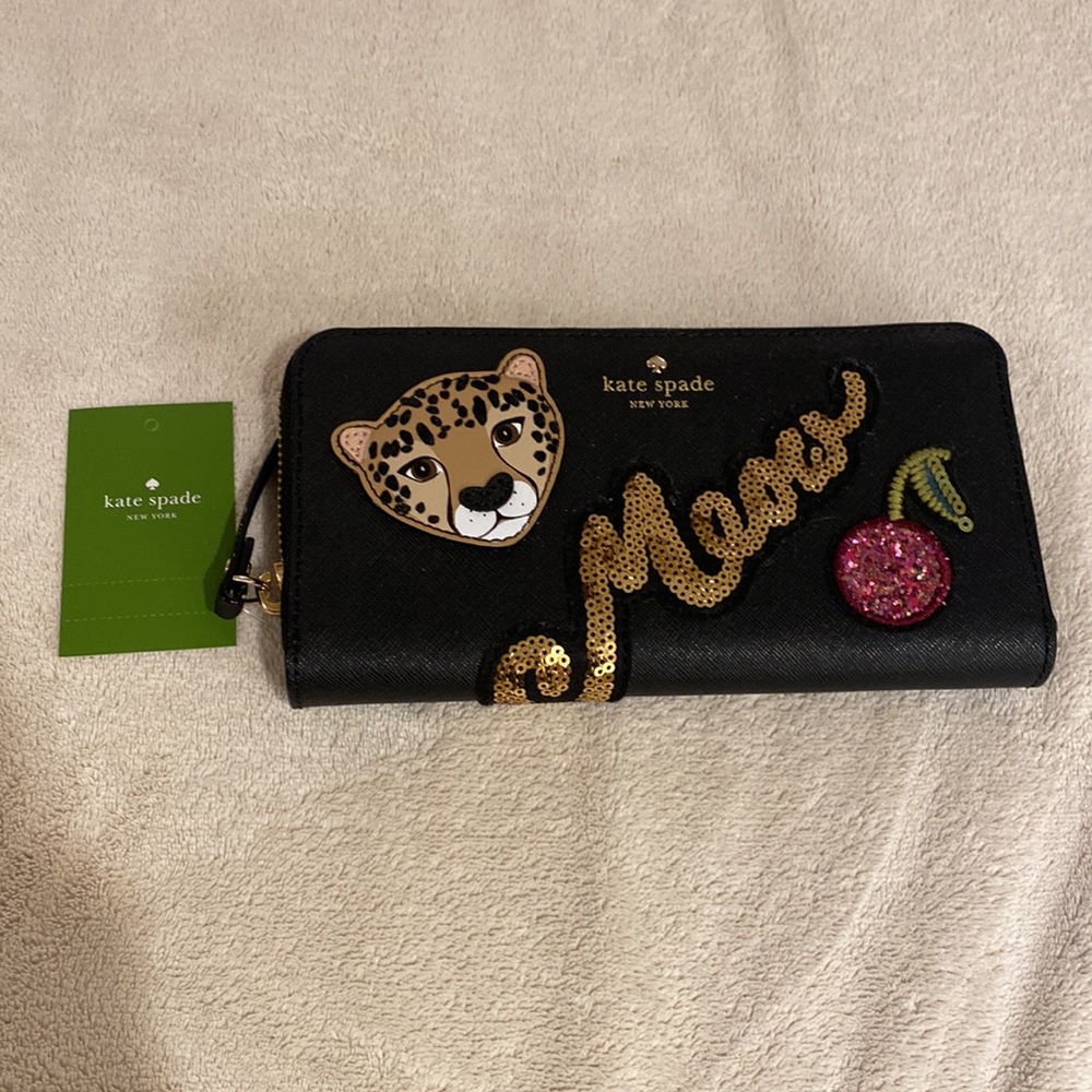 NWT Kate Spade Run Wild Leopard Neda Wallet - Picture 3 of 12